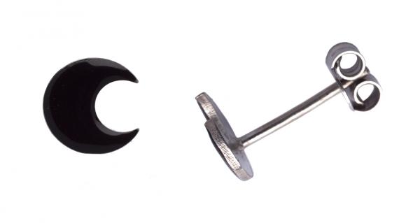 Orecchini Prega&Ama in argento925 luna smaltata nera cod.63119