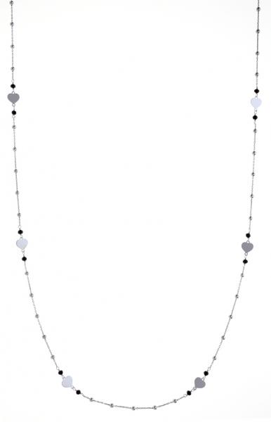 Collana lunga Prega&Ama in argento925 con cuoricini - cod.61204