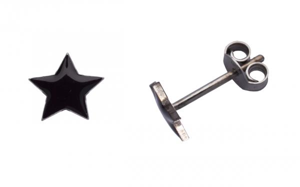 Orecchini Prega&Ama in argento925 stella smaltata nera cod.63113