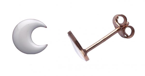 Orecchini Prega&Ama in argento925 luna smaltata bianca cod.63123 ROSE'