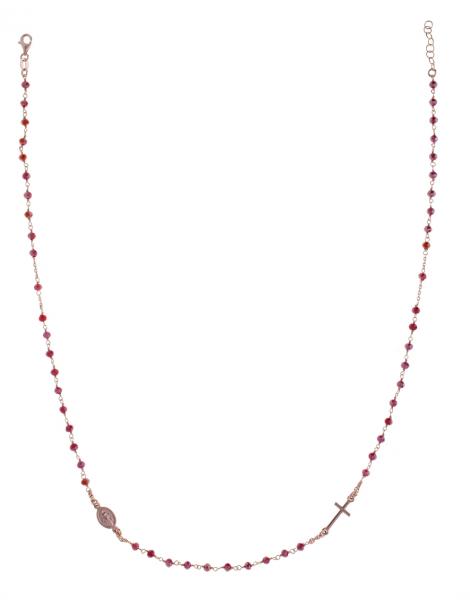 Girocollo Prega&Ama in argento925 con pietre rosse - cod.61111