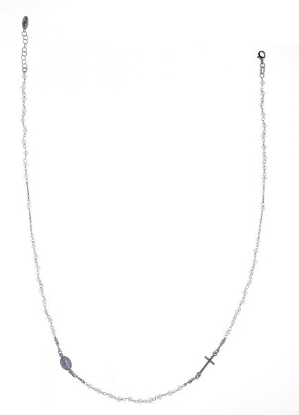 Girocollo Prega&Ama in argento925 con pietre rosa - cod.61191