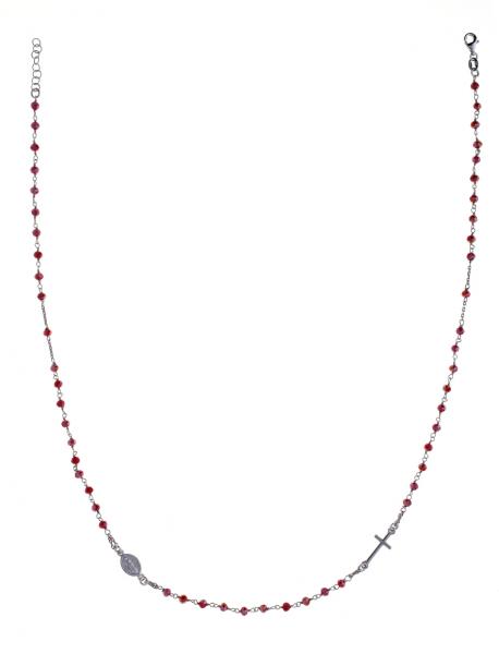 Girocollo Prega&Ama in argento925 con pietre rosse - cod.61107