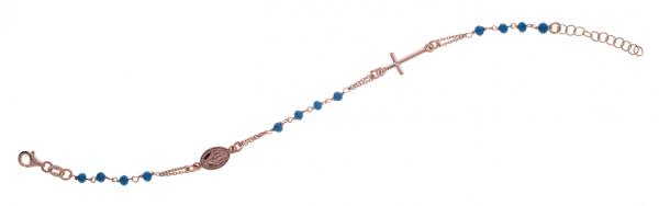 Bracciale rosario Prega&Ama in argento925 con pietre azzurre- cod.61105